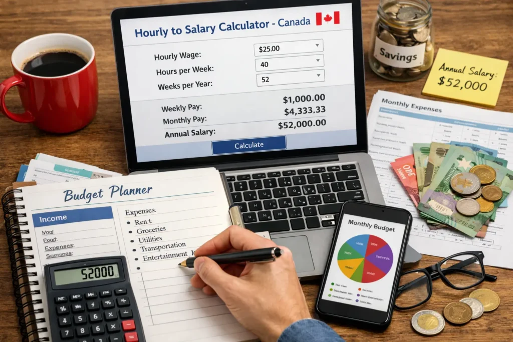 Hourly to Salary Calculator Canada per weeks