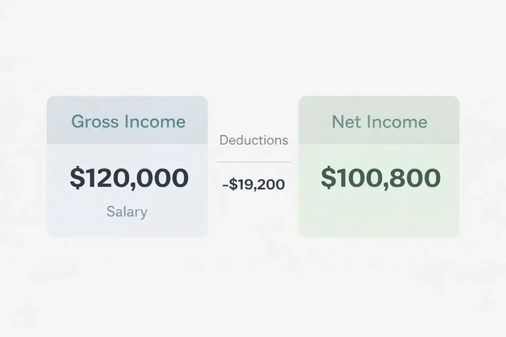 Income breakdown comparison infographic