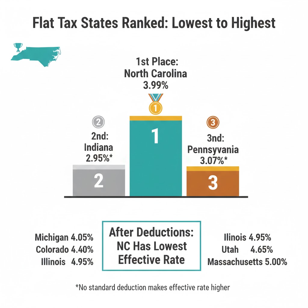  3.99% flat tax ranked #1 lowest among all flat tax states in 2026
