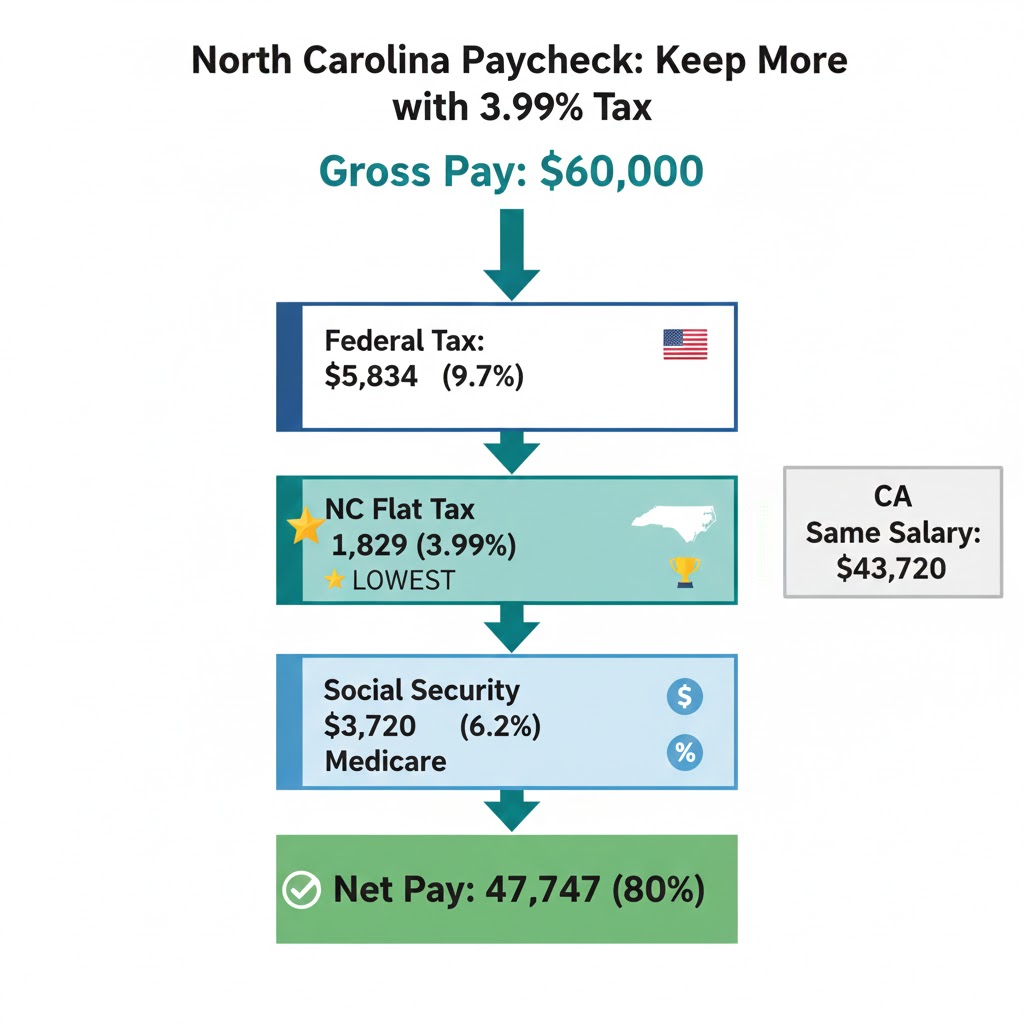 federal tax, NC flat 3.99% tax